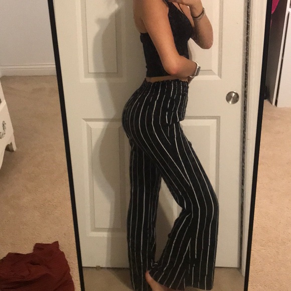 black and white stripe flowy pants - Picture 2 of 2